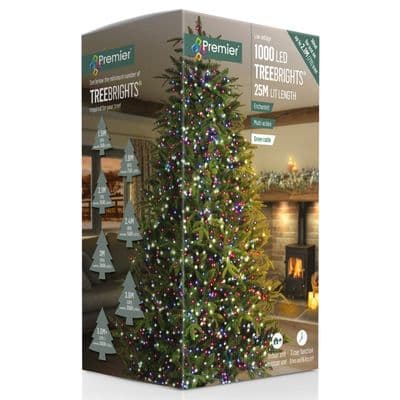 Premier 1000 LED Multi Action Treebrights With Timer - Enchanted/Green Cable
