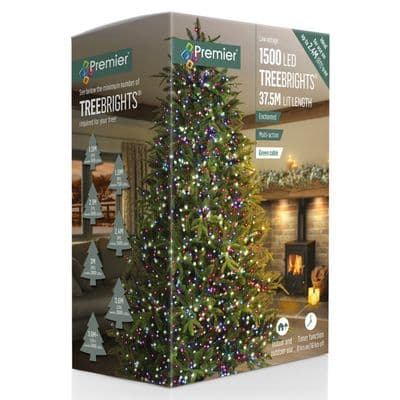 Premier 1500 LED Multi Action Treebrights With Timer - Enchanted/Green Cable
