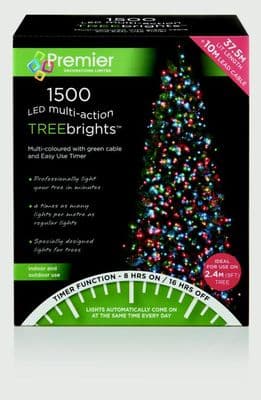 Premier 1500 LED Multi Action Treebrights With Timer - Multi/Green
