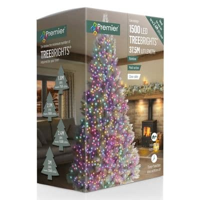 Premier 1500 LED Multi Action Treebrights With Timer - Rainbow/Clear Cable