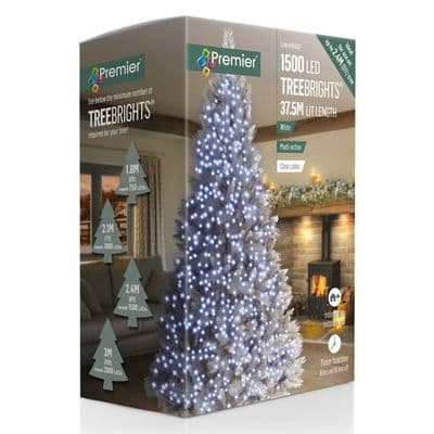 Premier 1500 LED Multi Action Treebrights With Timer - White/Clear Cable