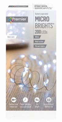 Premier 200 LED Multi Action Battery Operated Microbrights - White