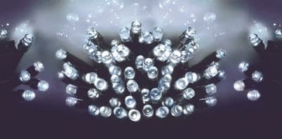 Premier 200 LED Multi Action Battery Operated TIMELIGHTS™ - White/Green Cable