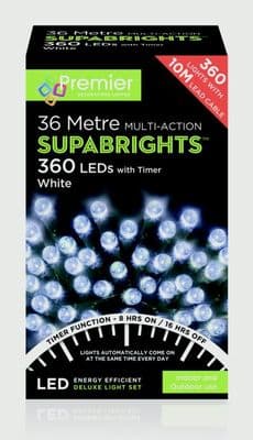 Premier 360 LED Multi Action Supabrights With Timer - White/Green Cable