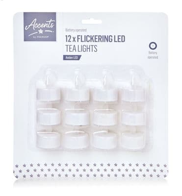 Premier Flickering Tealight - Set Of 12