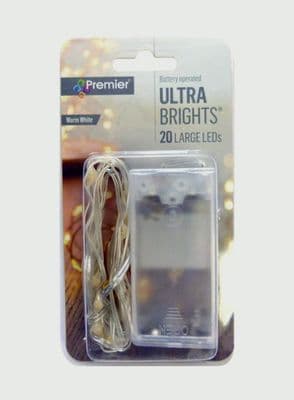 Premier Indoor Ultrabrights Large Lights - 20 LED Warm White