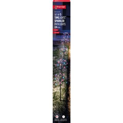 Premier TimeLights Sparkler Path Lights Multi Action - Rainbow 120 LEDs