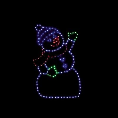 Premier Twinkling FlexiBrights Snowman 187 LEDs - 60 x 38