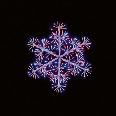 Premier White Starburst Snowflake 300 LEDs - Rainbow 60cm