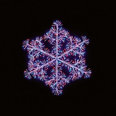 Premier White Starburst Snowflake 660 LEDs - Rainbow 90cm