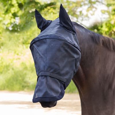 Premium Space Fly Bonnet Mask with Ear Protection Black Cob