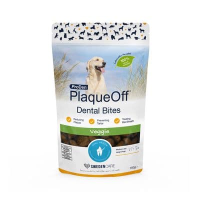 PRODEN PLAQUEOFF DENTAL BITES VEGGIE DOG - 150 GM - MEDIUM/LARGE DOGS