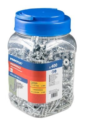 Rawlplug Metal Self Drill Fixing Plasterboard Plug - 400plugs + 400screws
