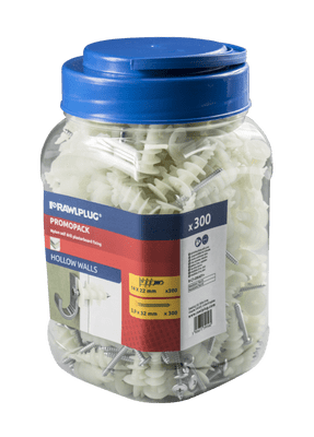 Rawlplug Nylon Self Drill Fixing Plasterboard Plug - 300plugs + 300screws