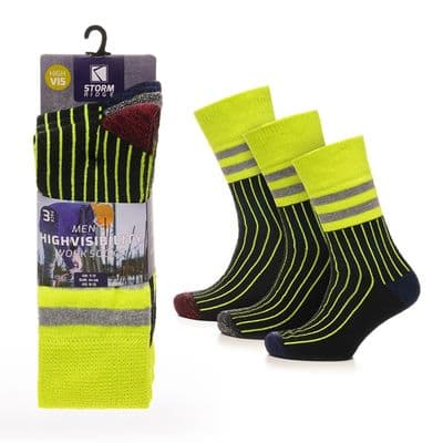 RJM Mens Neon Work Socks - 3 Pack