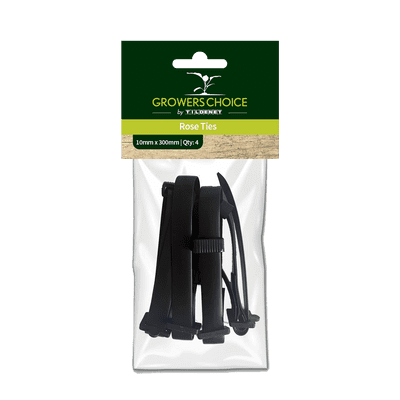 Rose Buckle Ties Black 30cm 4pk