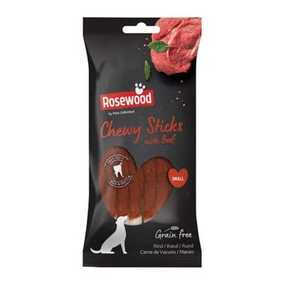 ROSEWOOD Chewy Sticks With Beef Dog Treats - 8 Pieces