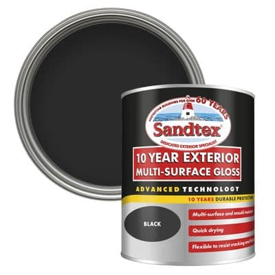 Sandtex 10 Year Exterior Multi Surface Gloss 750ml - Black