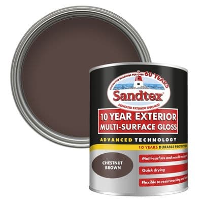 Sandtex 10 Year Exterior Multi Surface Gloss 750ml - Chestnut Brown