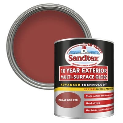 Sandtex 10 Year Exterior Multi Surface Gloss 750ml - Pillar Box Red