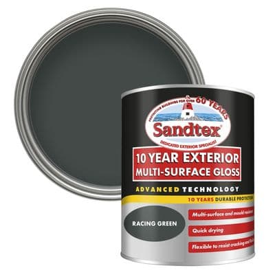 Sandtex 10 Year Exterior Multi Surface Gloss 750ml - Racing Green