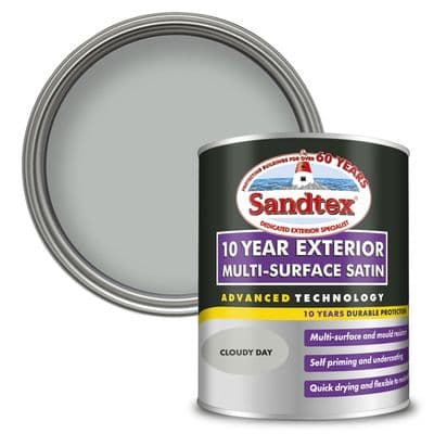 Sandtex 10 Year Exterior Multi Surface Satin 750ml - Cloudy Day