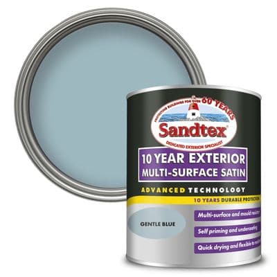 Sandtex 10 Year Exterior Multi Surface Satin 750ml - Gentle Blue