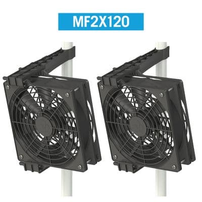 Secret Jardin Monkey Fan 2x120mm - 24V (Pole Mounting) (TWIN PACK)