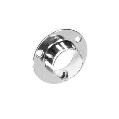 Securit Chrome End Socket With Screw - 25mm Pack 2