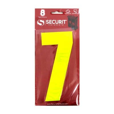 Securit Hi Vis Self Adhesive Wheelie Bin Numbers - No 7 160mm