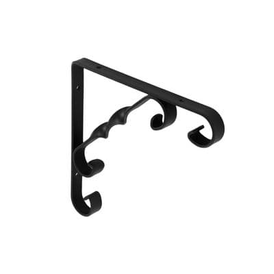 Securit Ornamental Scroll Bracket - Black 150x150mm