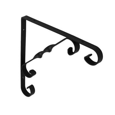Securit Ornamental Scroll Bracket - Black 200x200mm