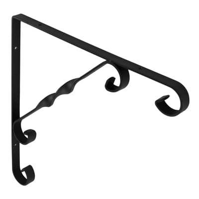 Securit Ornamental Scroll Bracket - Black 250x250mm