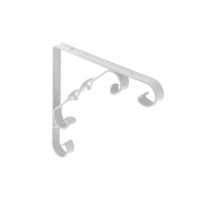 Securit Ornamental Scroll Bracket - White 150x150mm