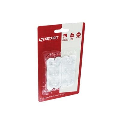 Securit Removable Cable Clips - 22 x 28mm Pack 6