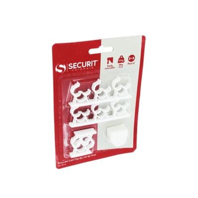 Securit Removable Cable Clips & Strips - 16 Piece