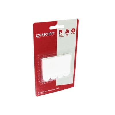 Securit Removable Hook & Loop Strips - Pack 4 Small