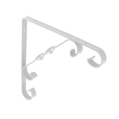 Securit White Ornamental Scroll Bracket - 200x200mm