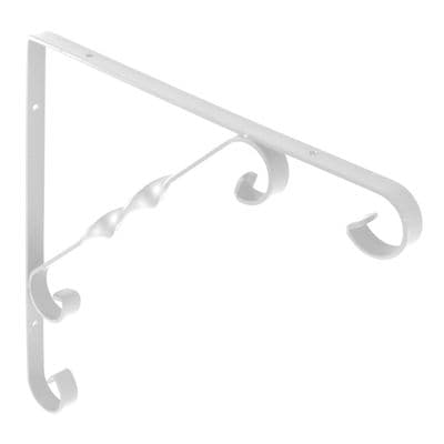 Securit White Ornamental Scroll Bracket - 250 x 250mm