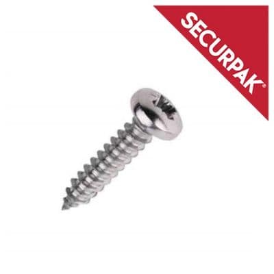 Securpak Pozi Csk Self Tap Screws - 3.5x12mm Pack 40