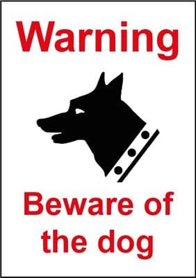 Smiths Architectural Beware Of Dog Sign - 148mmx210mm