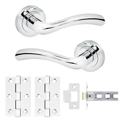 Smiths Architectural Capri Lever On Rose Latch Pack CP - 52mm rose dia.