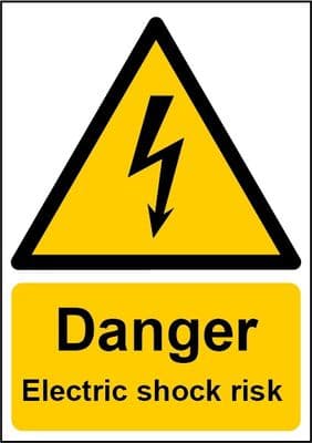 Smiths Architectural Danger Electric Shock Sign - 148mmx210mm