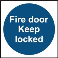 Smiths Architectural Fire Door Keep Locked Sign - 100x100mm