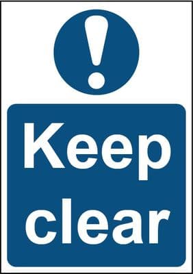 Smiths Architectural Keep Clear Blue Sign - 148mmx210mm