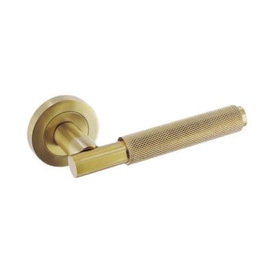 Smiths Architectural Knurled Lever On Rose - Satin Brass
