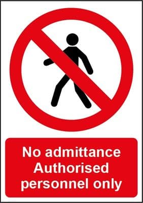 Smiths Architectural No Admittance Sign - 148mmx210mm