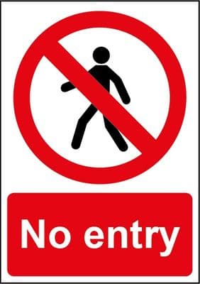 Smiths Architectural No Entry Sign - 148mmx210mm