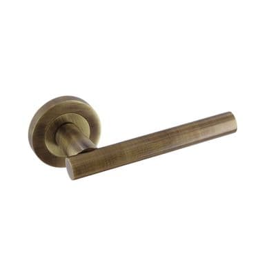 Smiths Architectural T Bar Lever On Rose - Antique Brass