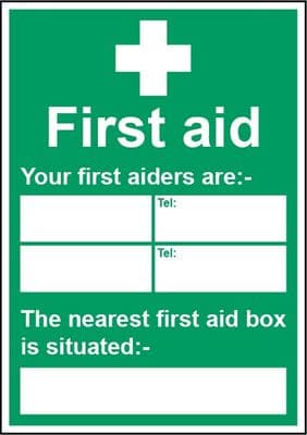 Smiths Architectural Your First Aiders Sign - 148mmx210mm